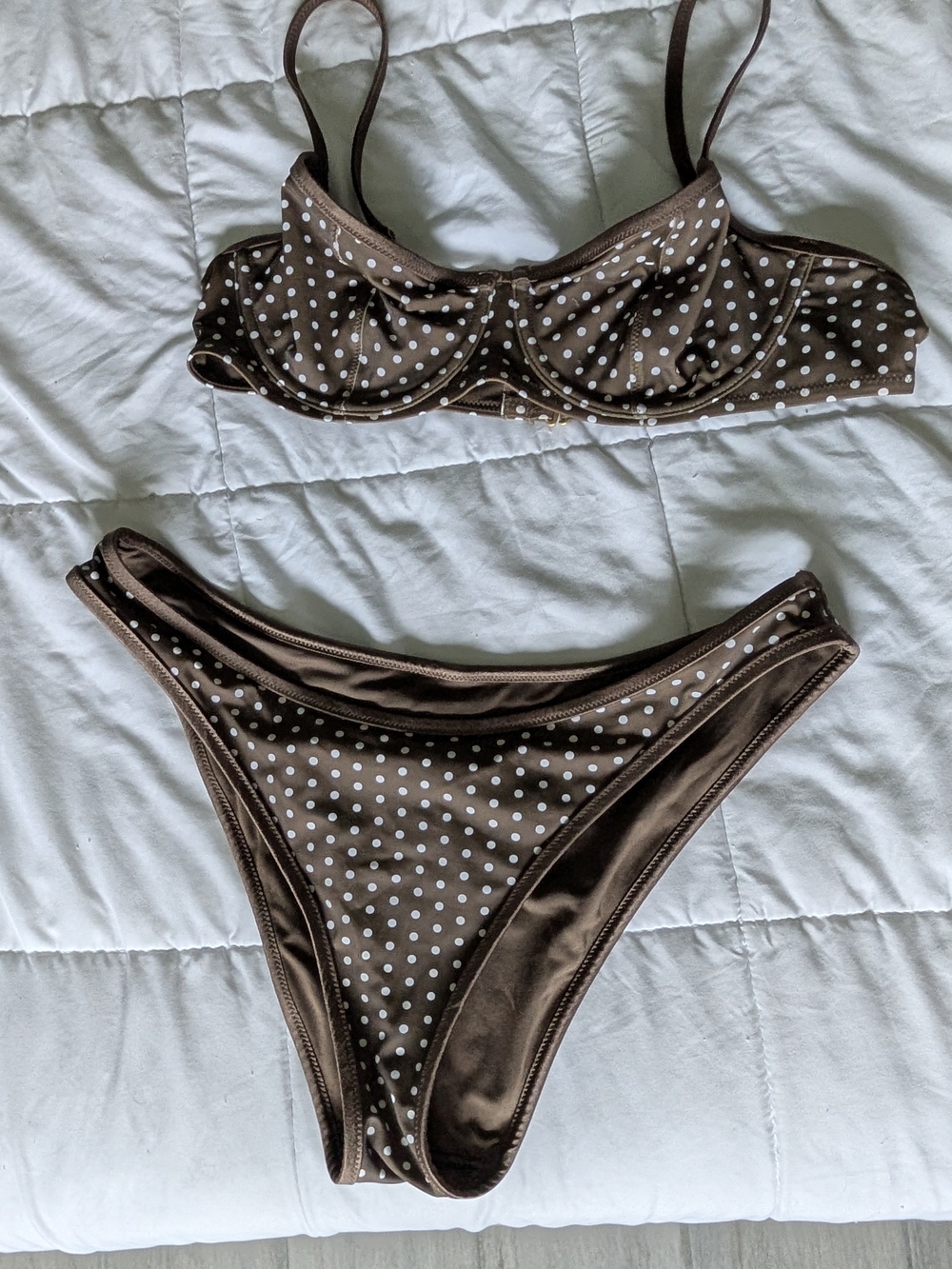 Victoria's Secret Brown Polka Dot Bikini Set